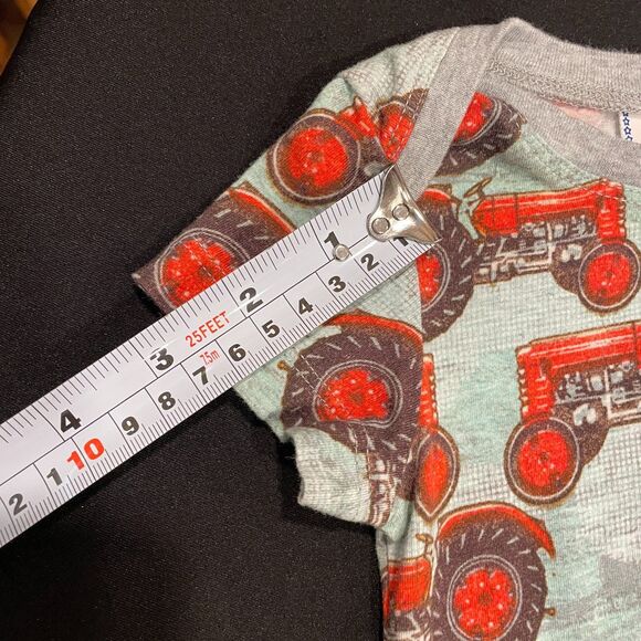 ~ 6mo Tractor Onesie Organic Little Wings Farm Farmer Stretch Baby Short Sleeves - Picture 10 of 13